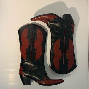 Vintage Western Cowboy Boots Leather W9